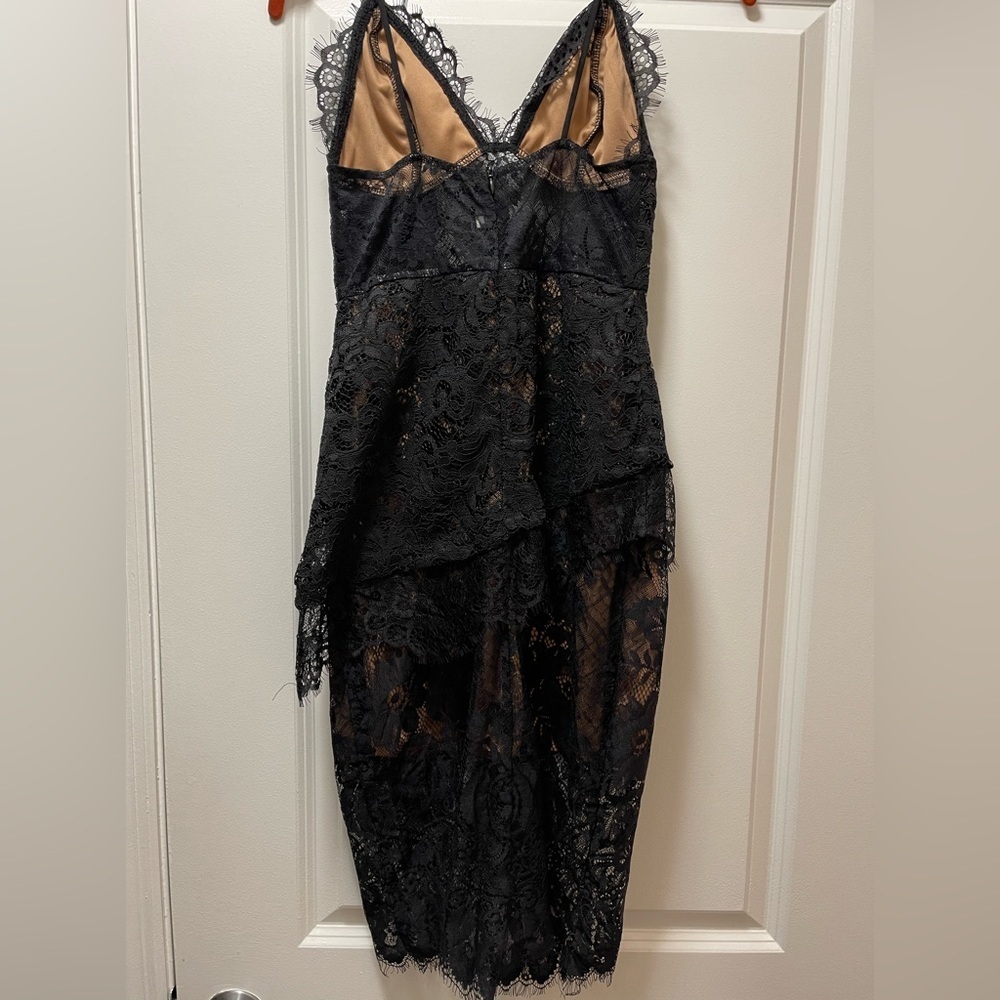 NWOT So Fancy Boutique Lace Dress Size Small. Black With Skin Tone Slip - Picture 7 of 12